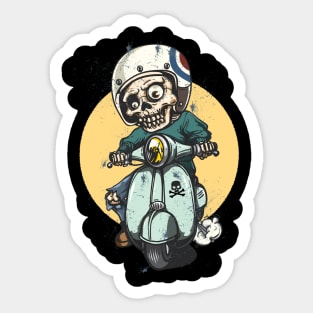 Skull and Vespa Sticker